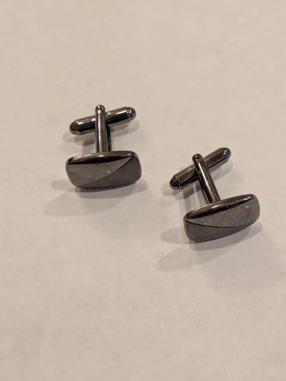 Men's Gunmetal Rectangle Hematite Cufflinks - Classic Formal Accessory